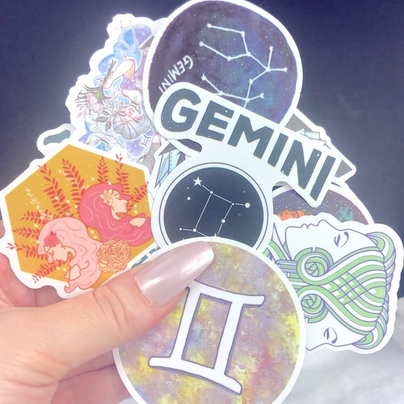 Gemini Zodiac Astrology Stickers, Intuitively Choosen 5PCS - Picture 2 of 2